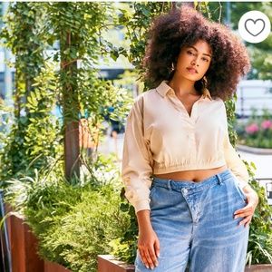 Cropped button up shirt